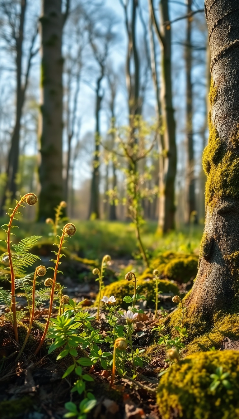Free Spring Forest Floor iPhone Professional Background